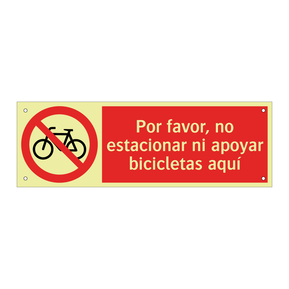 Por favor, no estacionar ni apoyar bicicletas aquí