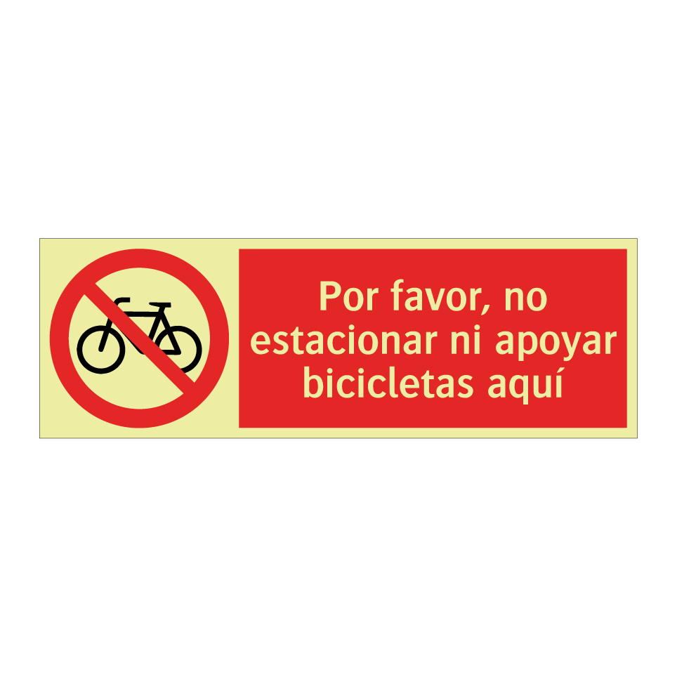 Por favor, no estacionar ni apoyar bicicletas aquí