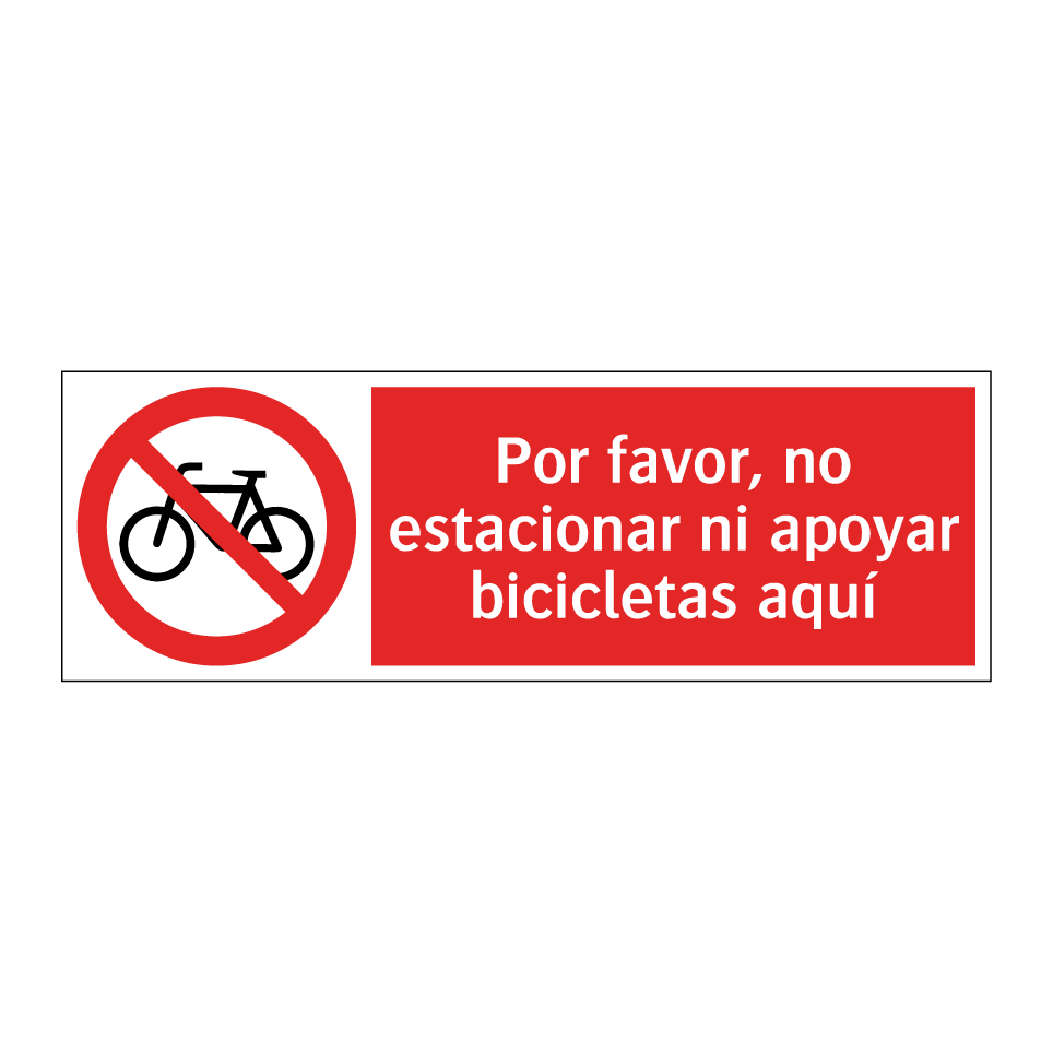 Por favor, no estacionar ni apoyar bicicletas aquí