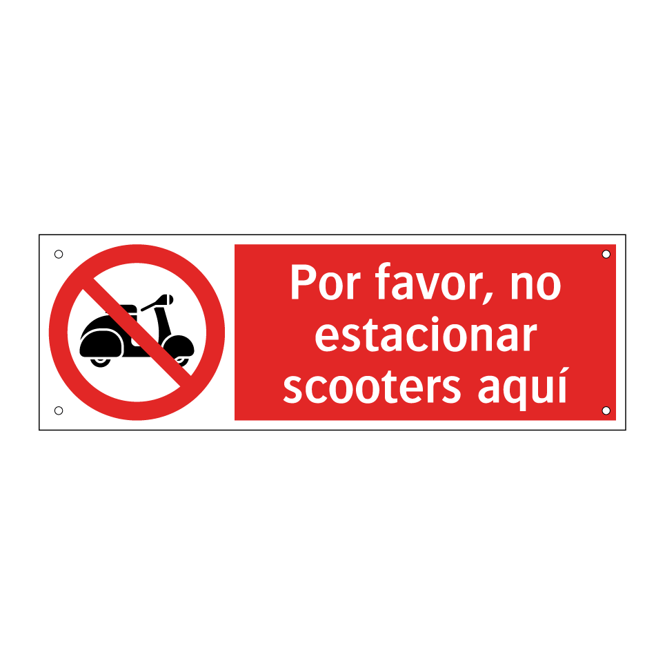 Por favor, no estacionar scooters aquí