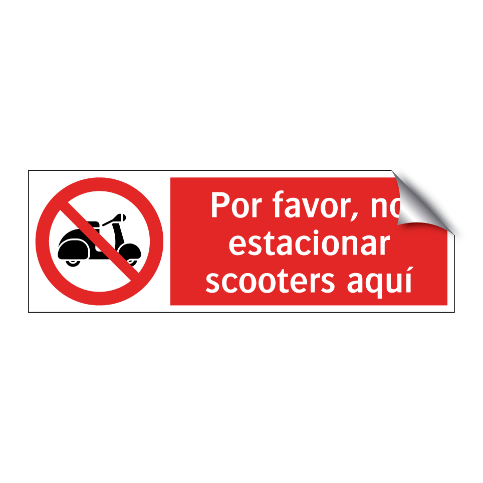 Por favor, no estacionar scooters aquí