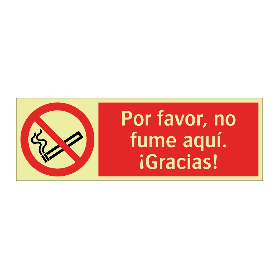 Por favor, no fume aquí. ¡Gracias!
