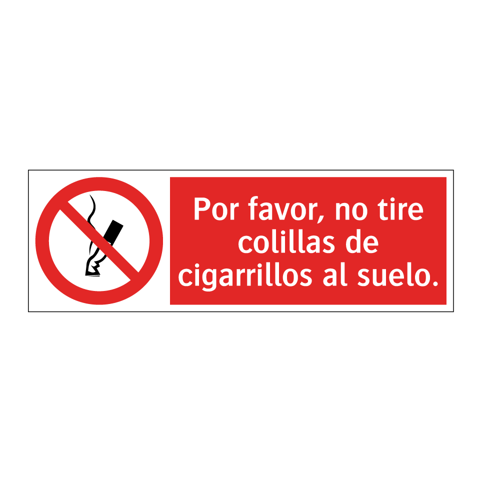 Por favor, no tire colillas de cigarrillos al suelo.