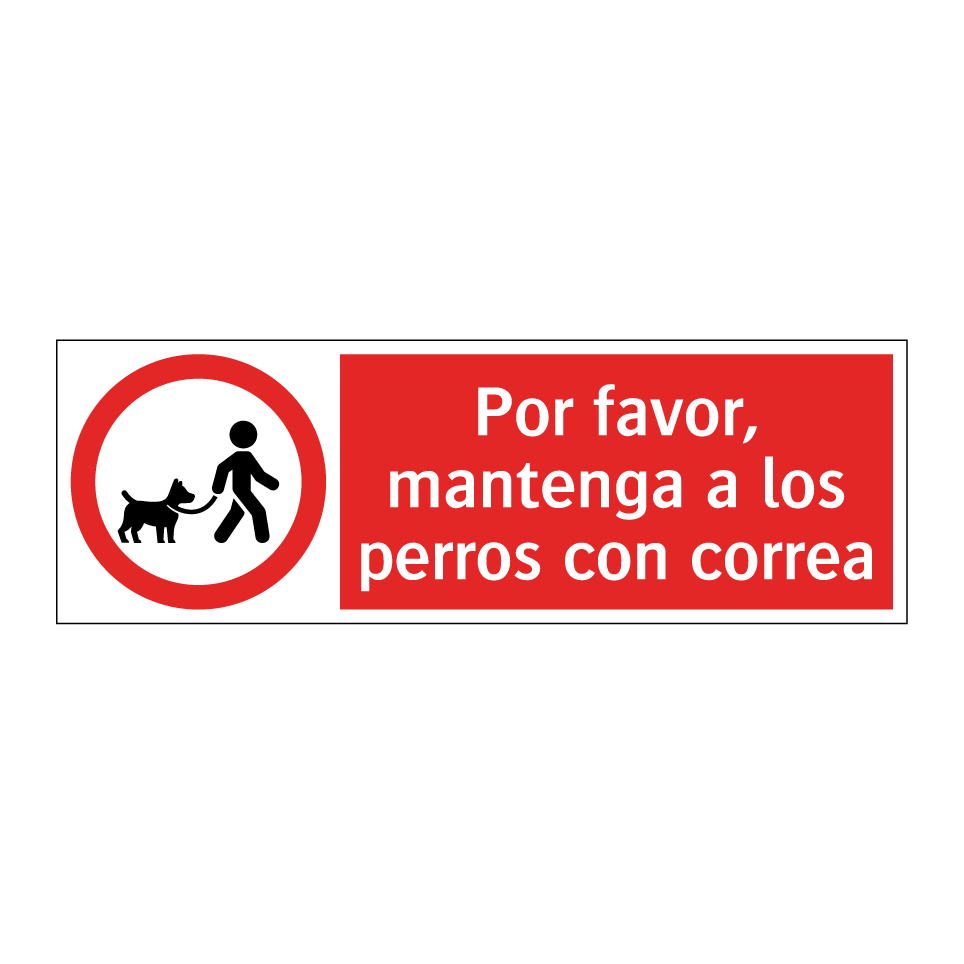 Por favor, mantenga a los perros con correa