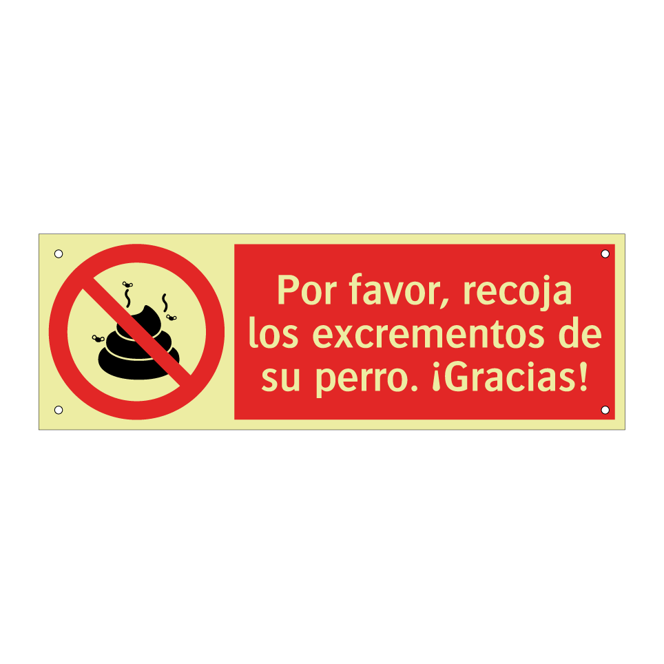Por favor, recoja los excrementos de su perro. ¡Gracias!
