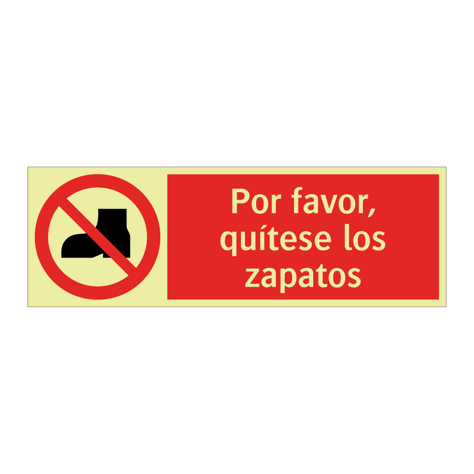 Por favor, quítese los zapatos