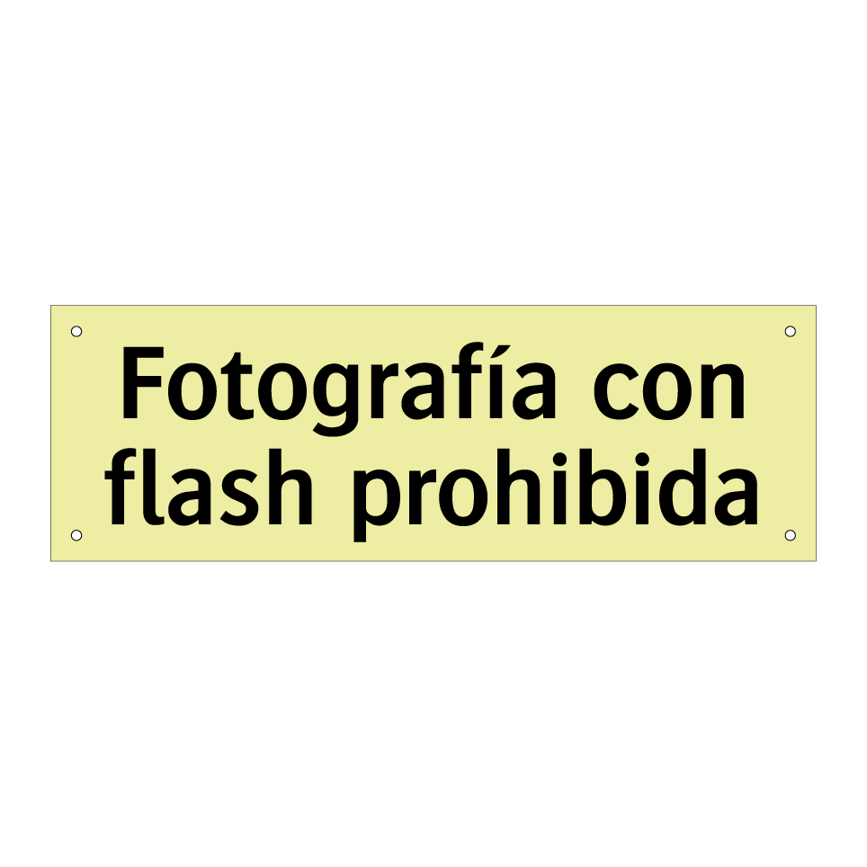 Fotografía con flash prohibida
