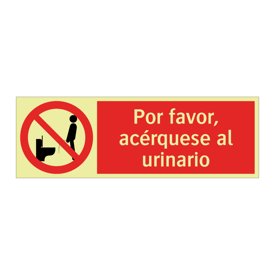 Por favor, acérquese al urinario