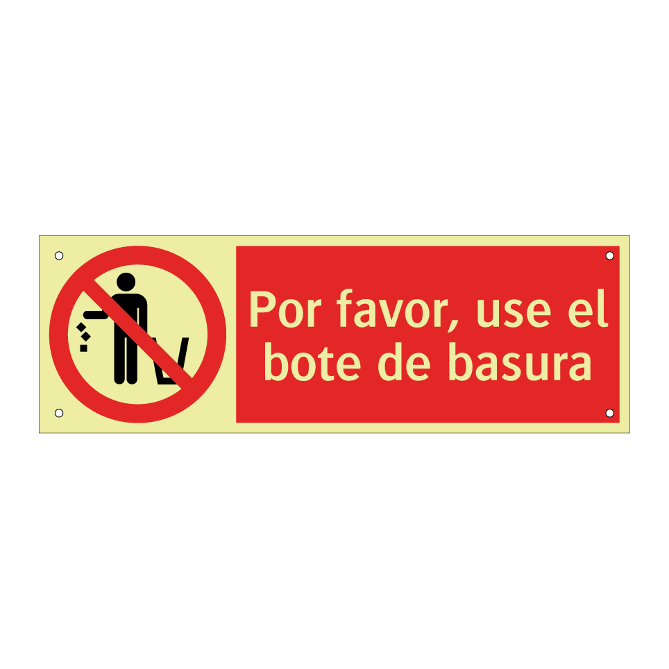 Por favor, use el bote de basura
