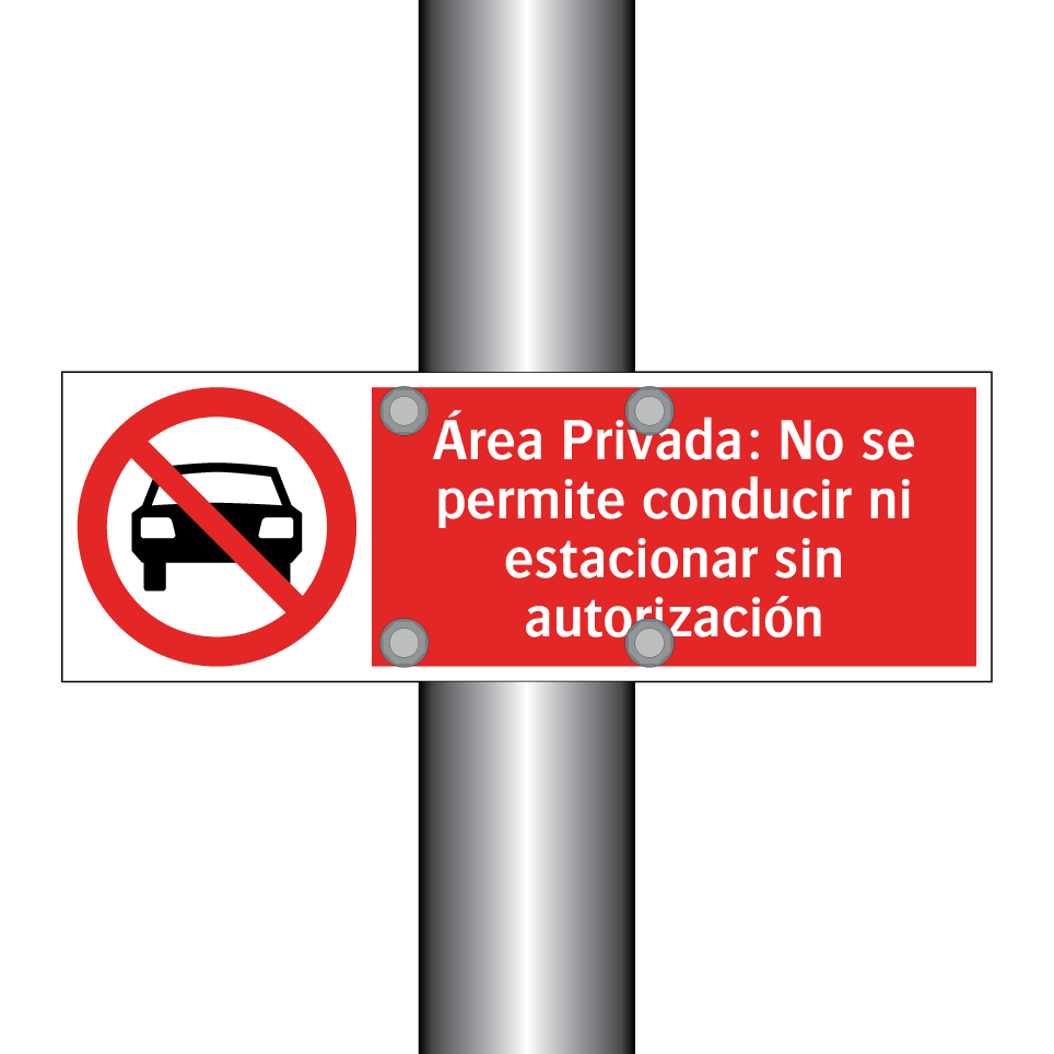 Área Privada: No se permite conducir ni estacionar sin autorización