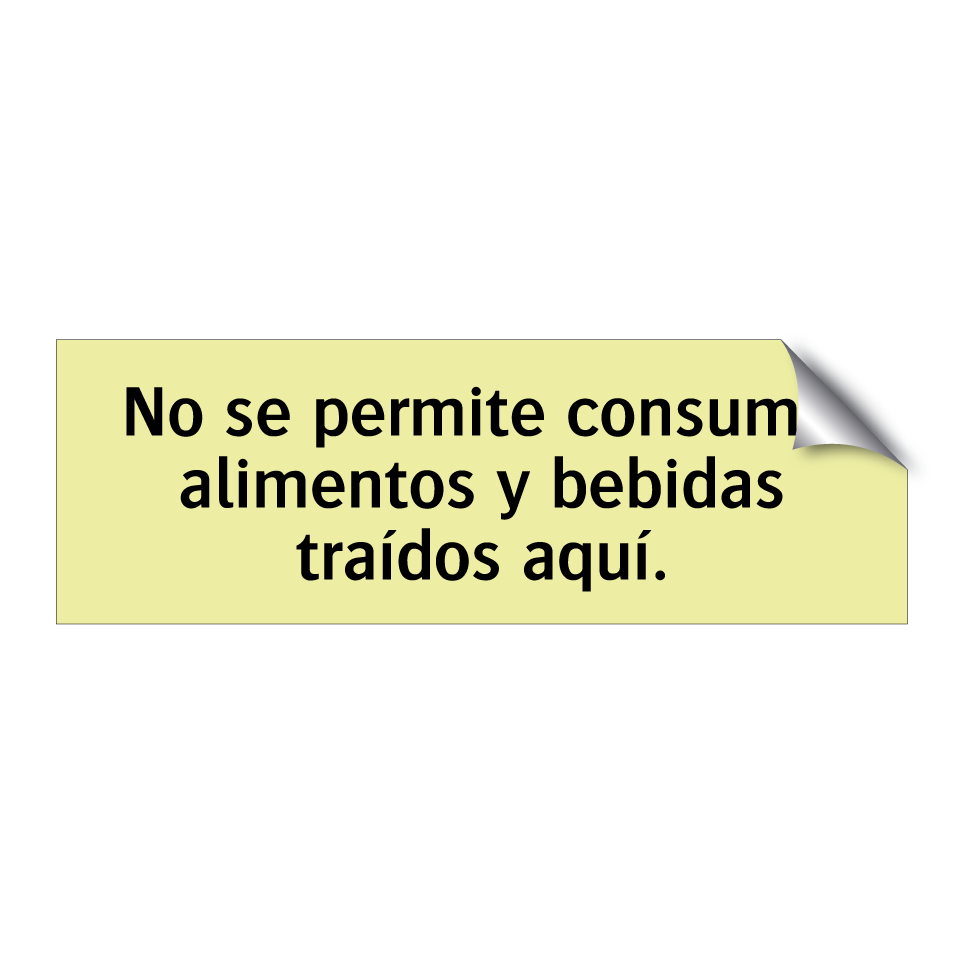 No se permite consumir alimentos y bebidas traídos aquí.
