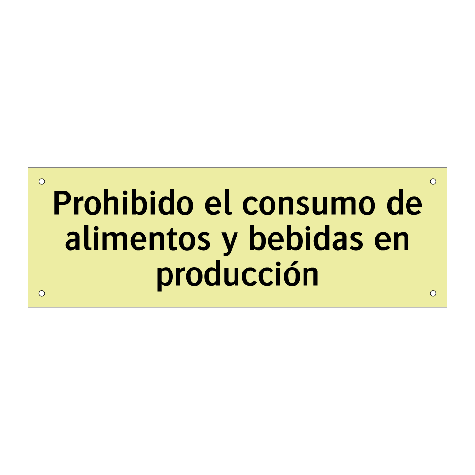 Prohibido el consumo de alimentos y bebidas en producción