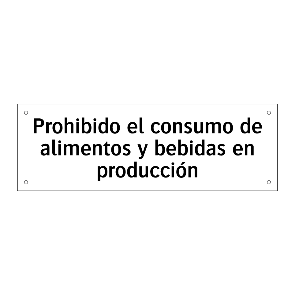 Prohibido el consumo de alimentos y bebidas en producción