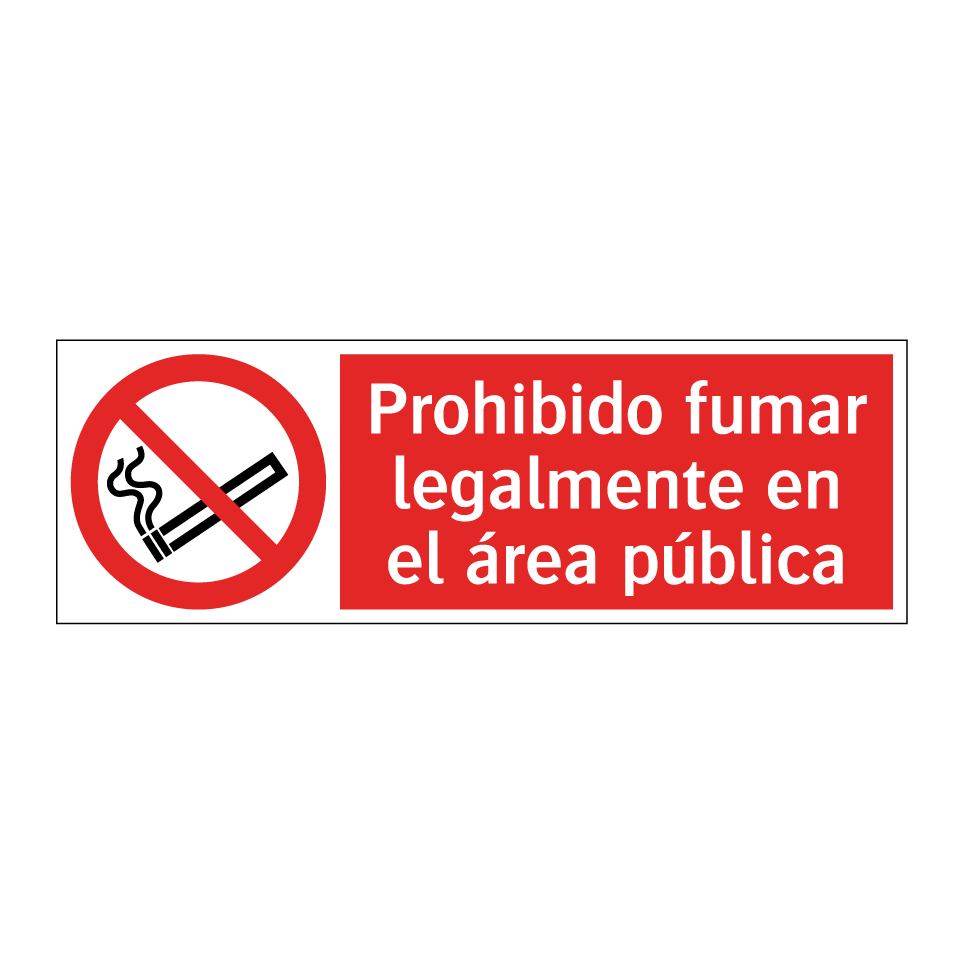 Prohibido fumar legalmente en el área pública
