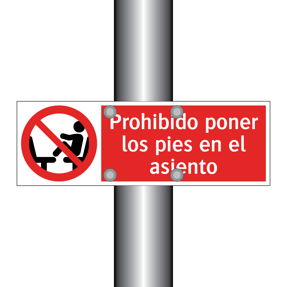Prohibido poner los pies en el asiento