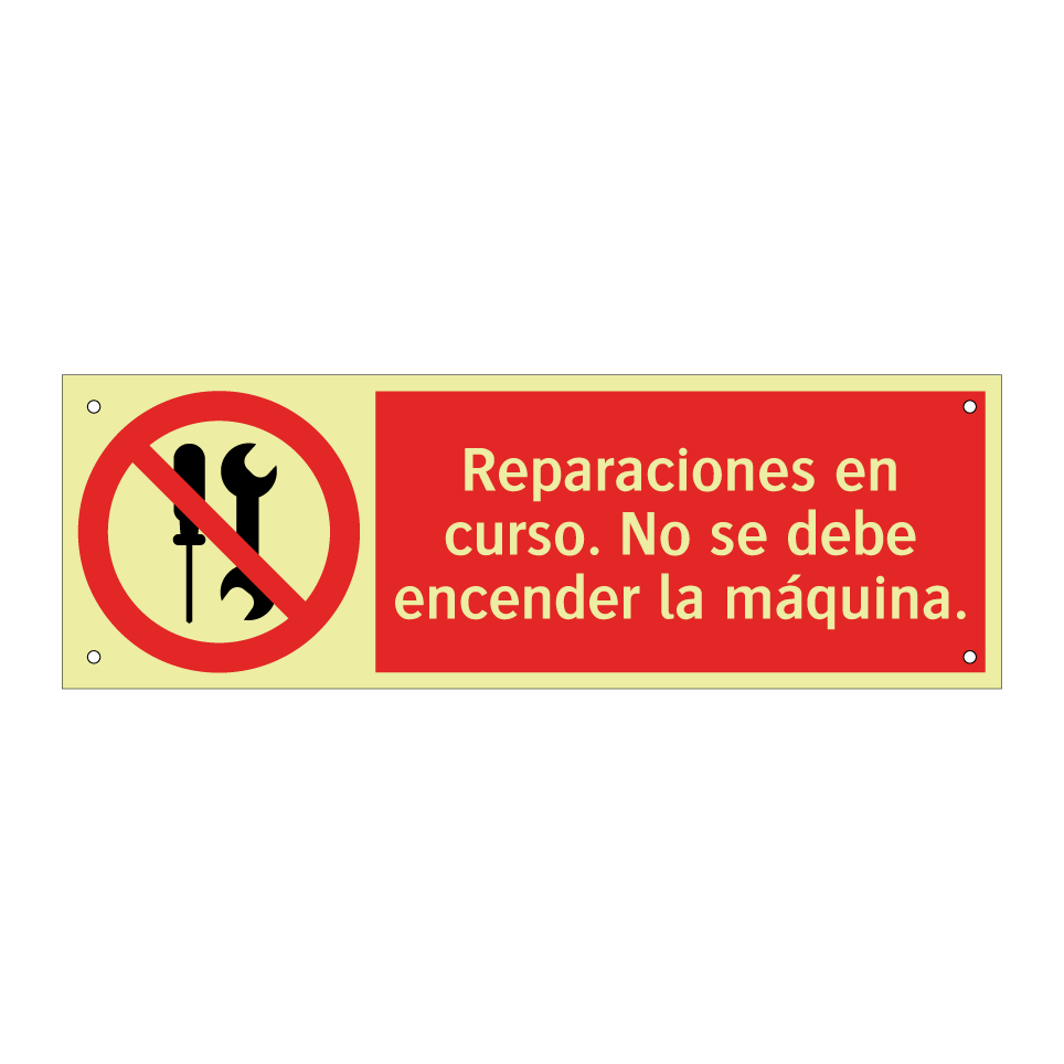 Reparaciones en curso. No se debe encender la máquina.