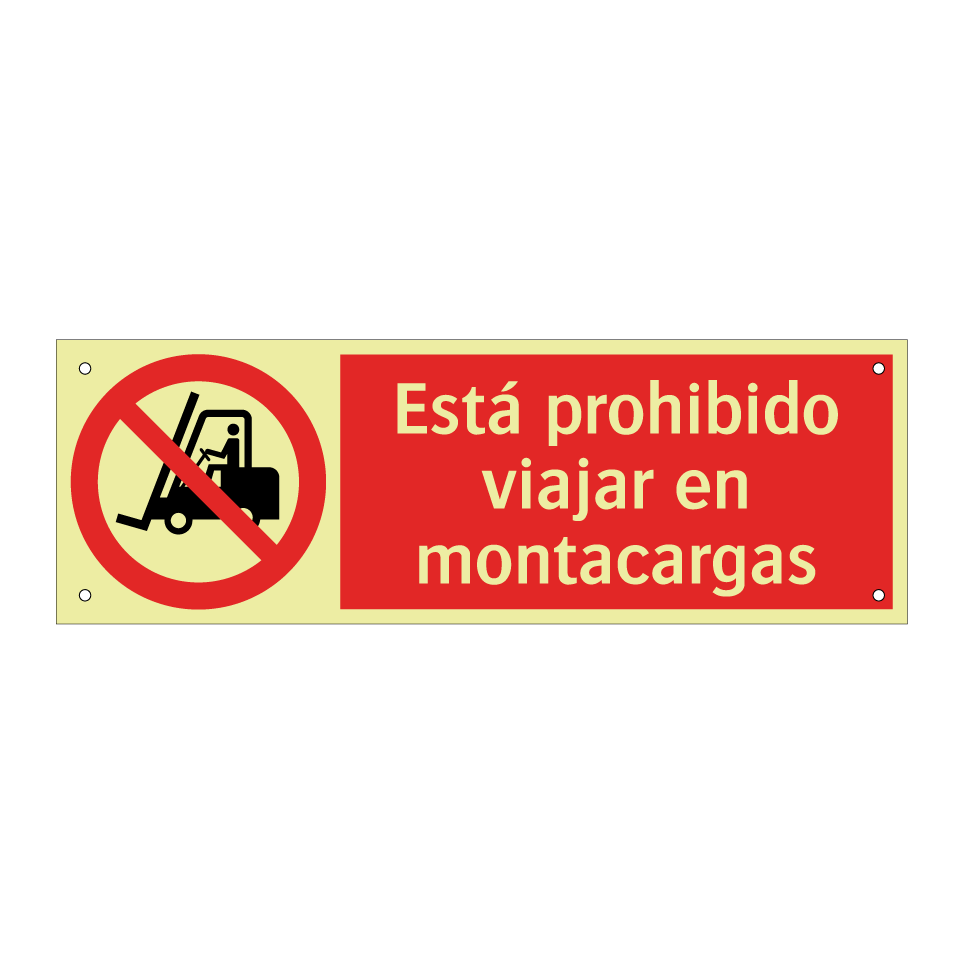 Está prohibido viajar en montacargas
