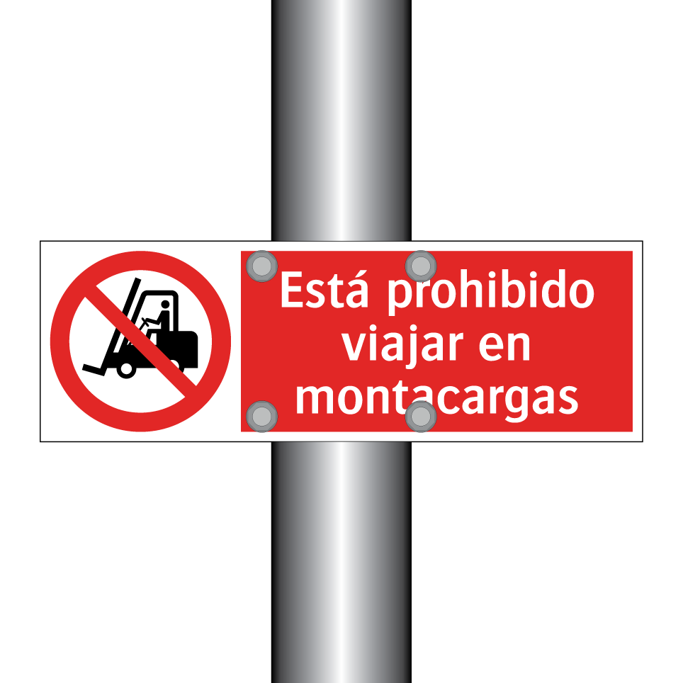 Está prohibido viajar en montacargas
