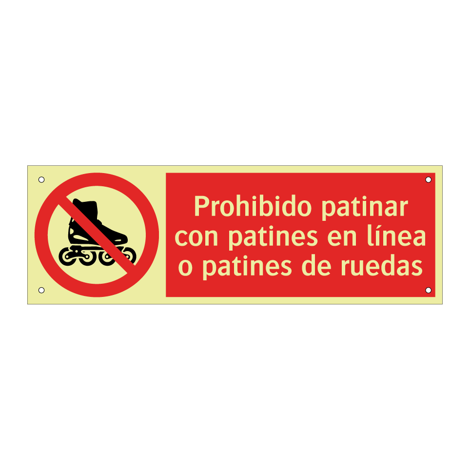 Prohibido patinar con patines en línea o patines de ruedas
