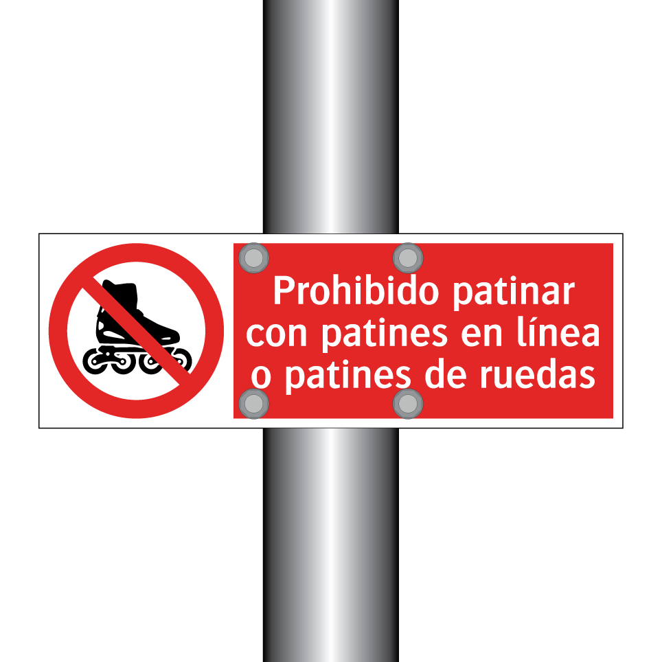 Prohibido patinar con patines en línea o patines de ruedas
