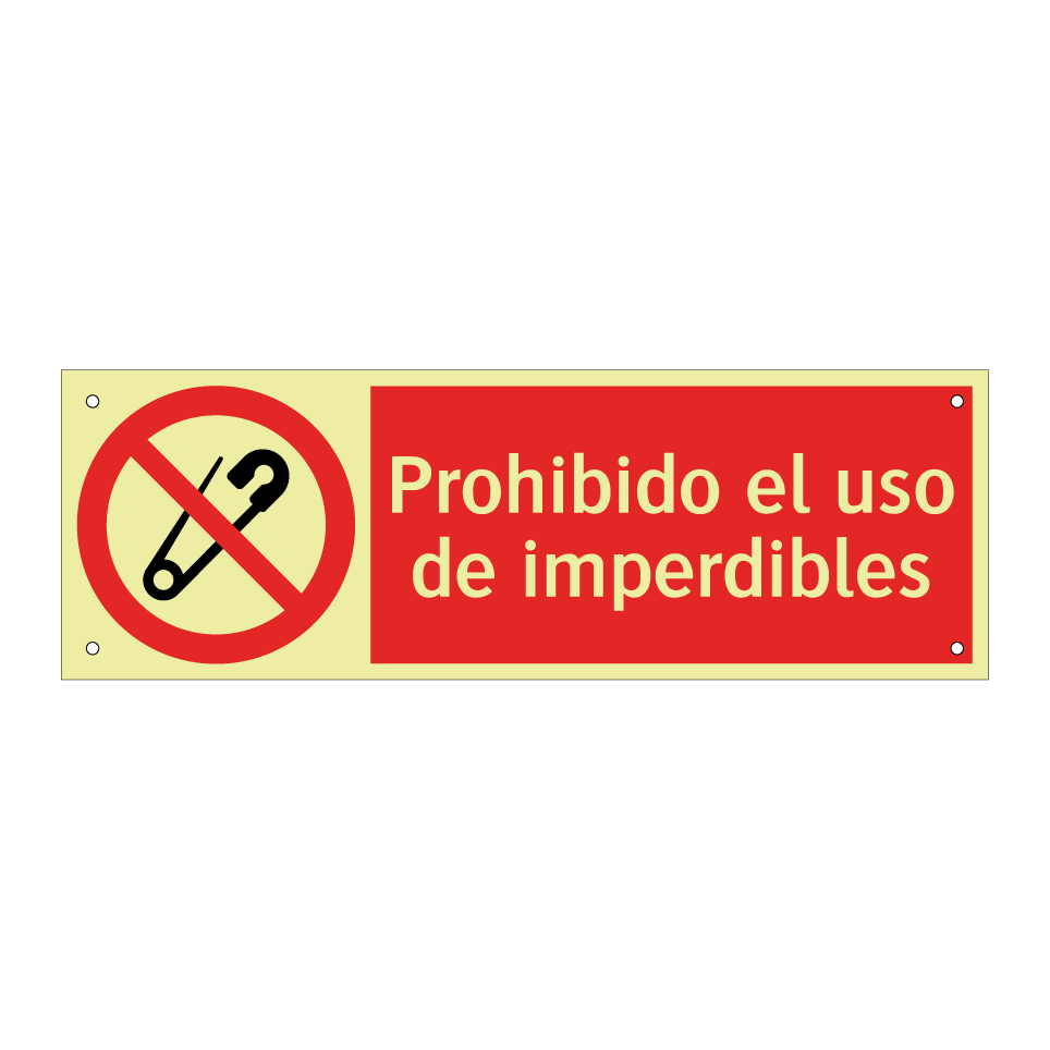Prohibido el uso de imperdibles