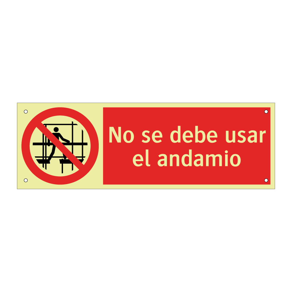No se debe usar el andamio