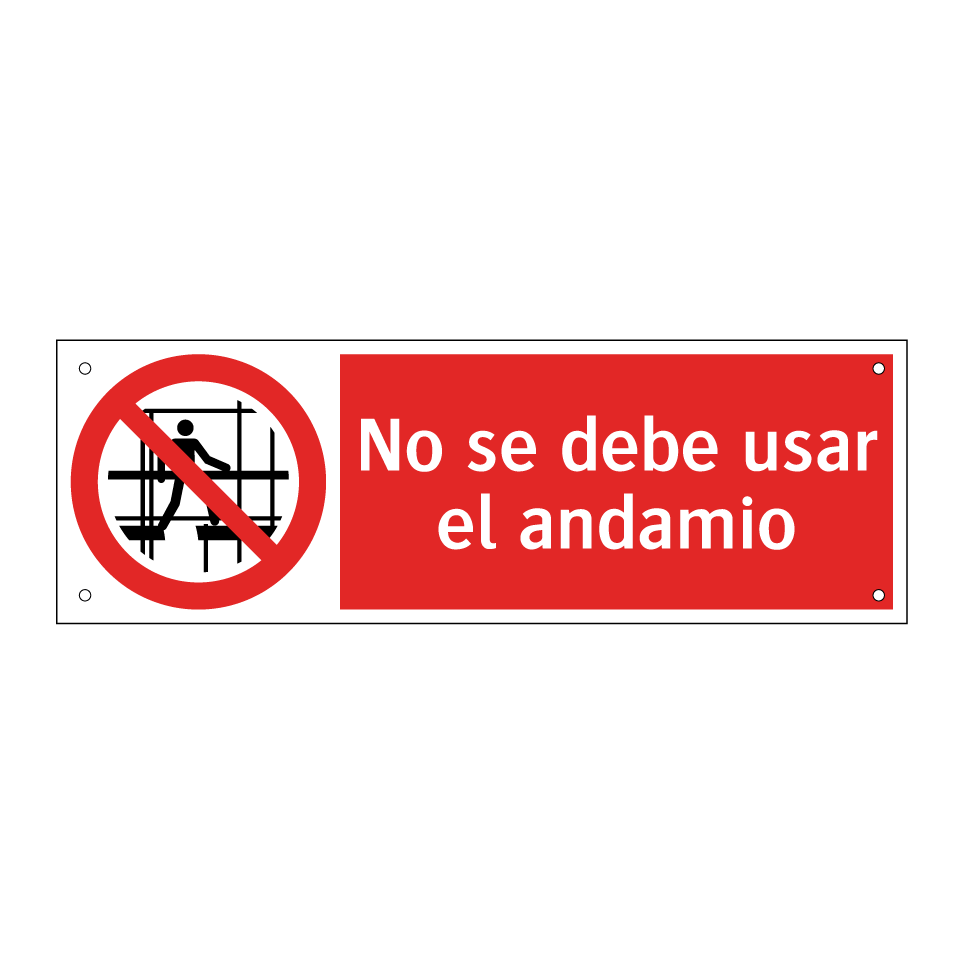 No se debe usar el andamio