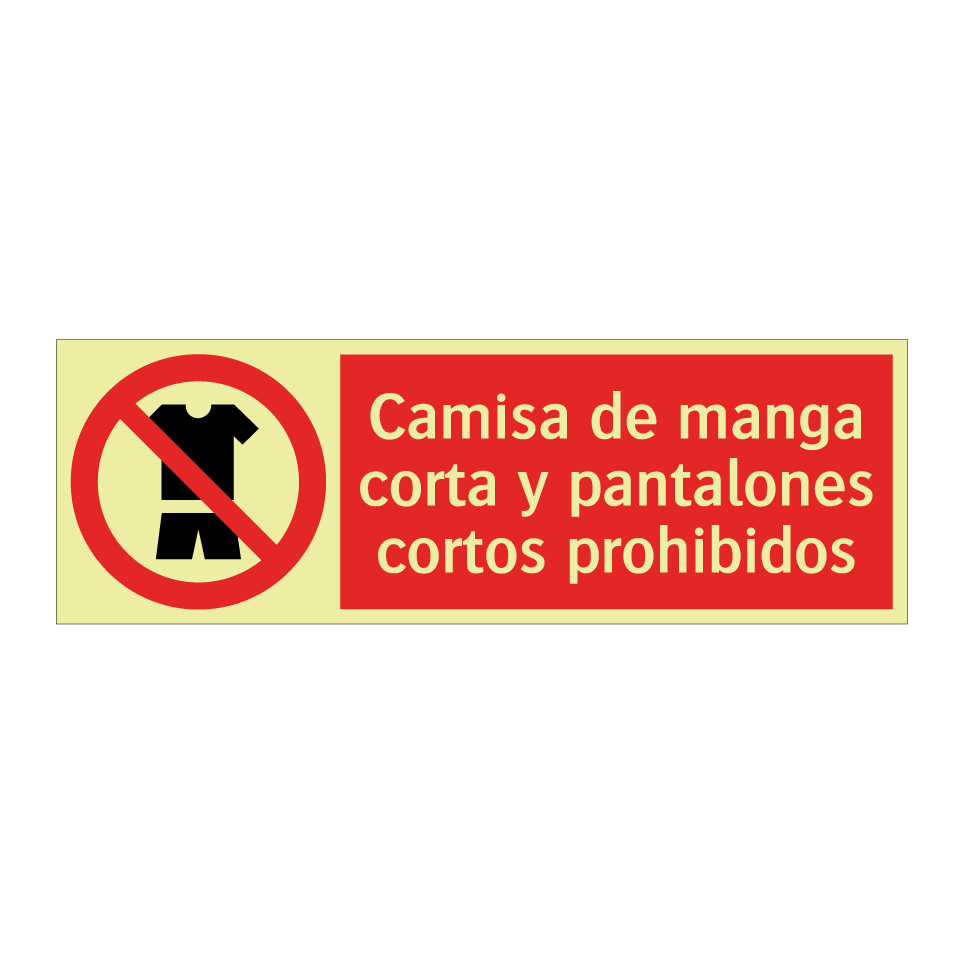 Camisa de manga corta y pantalones cortos prohibidos