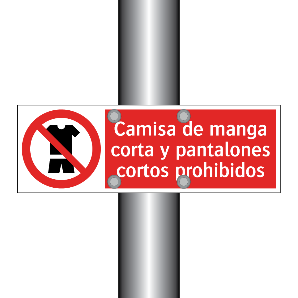 Camisa de manga corta y pantalones cortos prohibidos