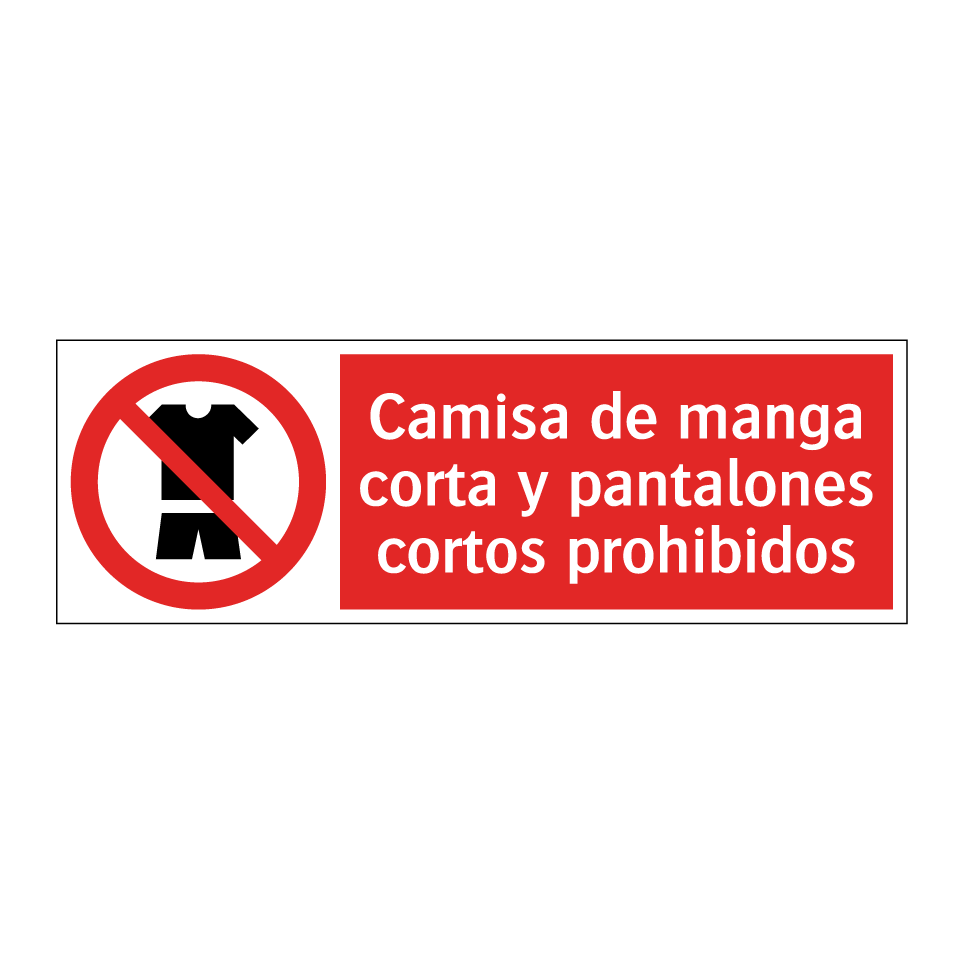 Camisa de manga corta y pantalones cortos prohibidos