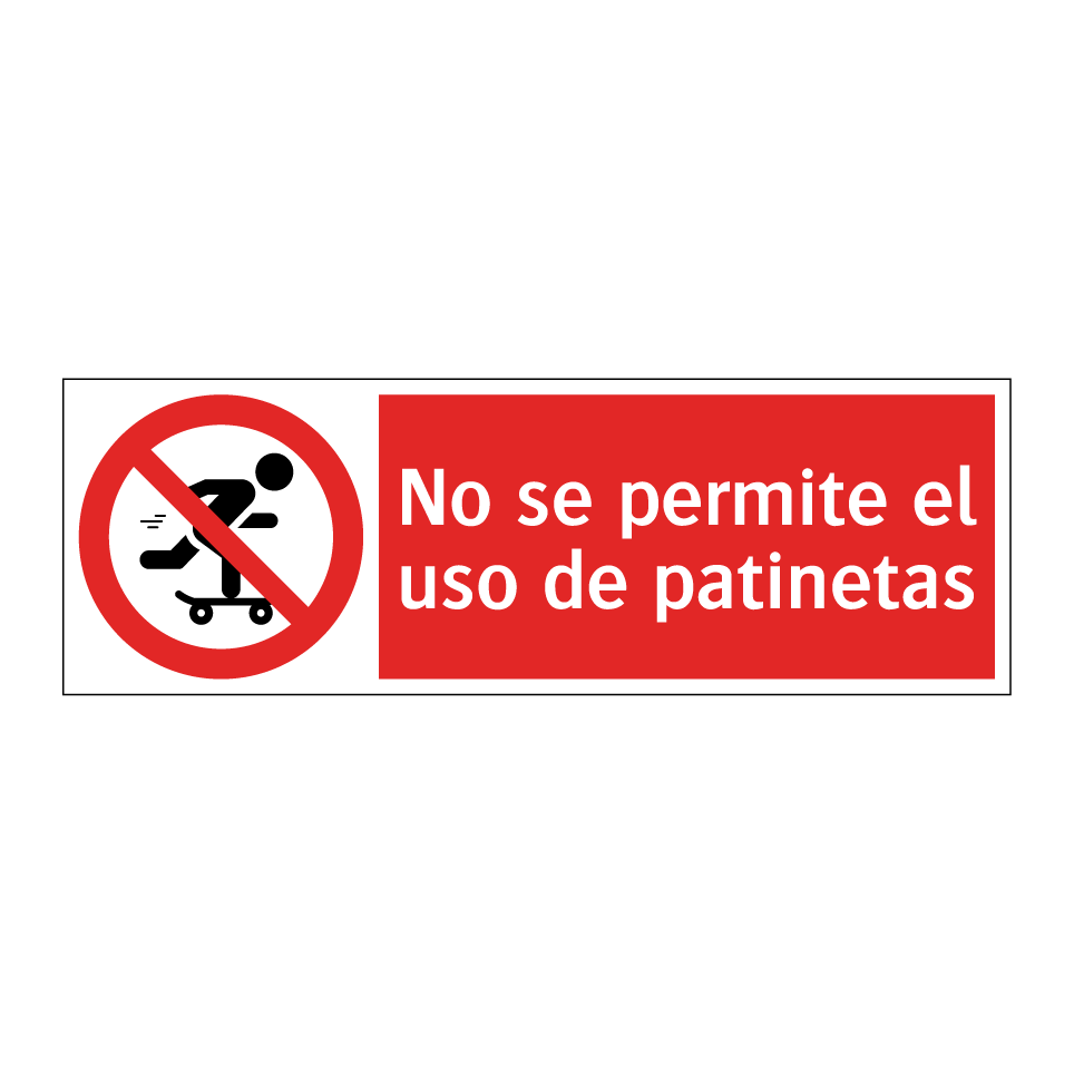 No se permite el uso de patinetas