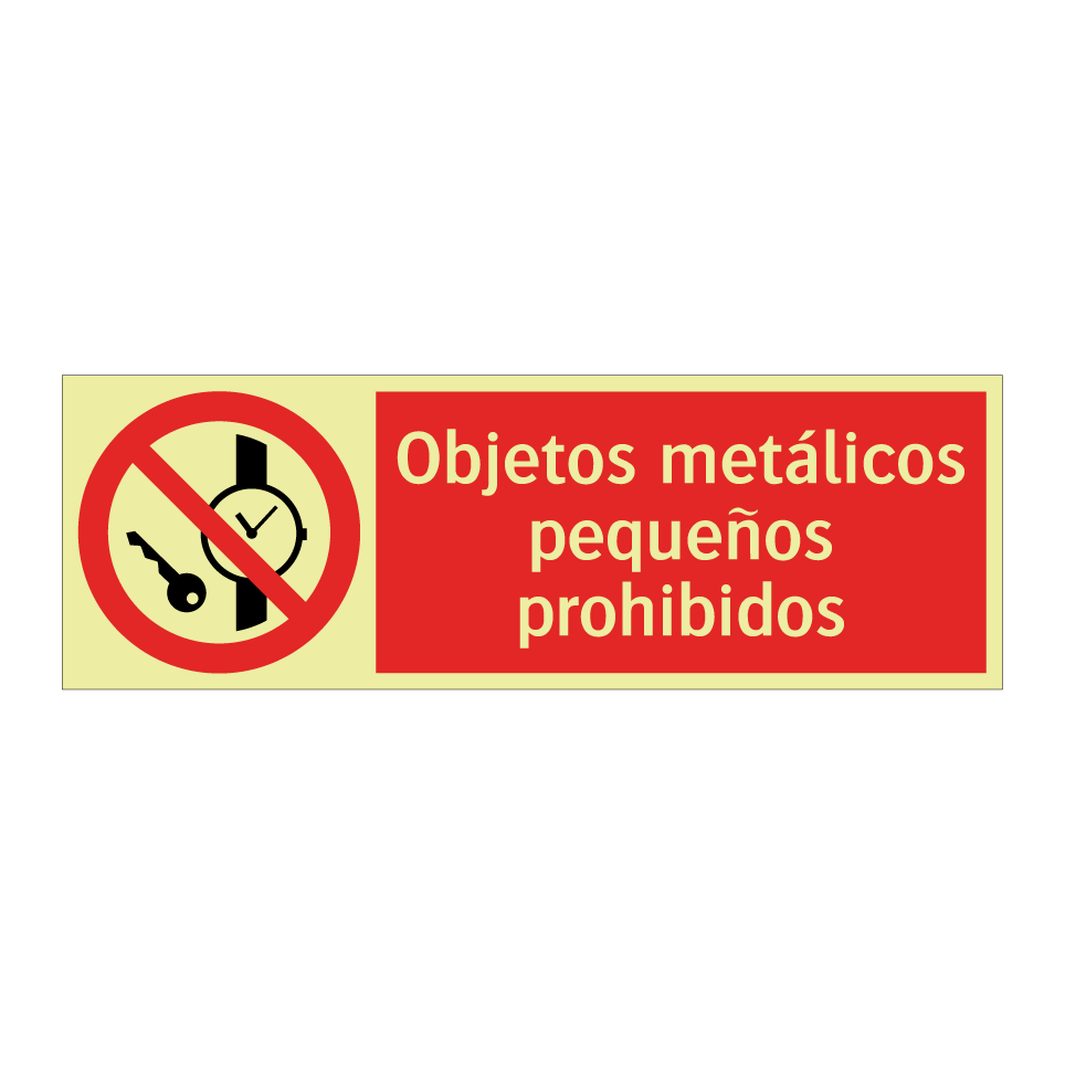 Objetos metálicos pequeños prohibidos