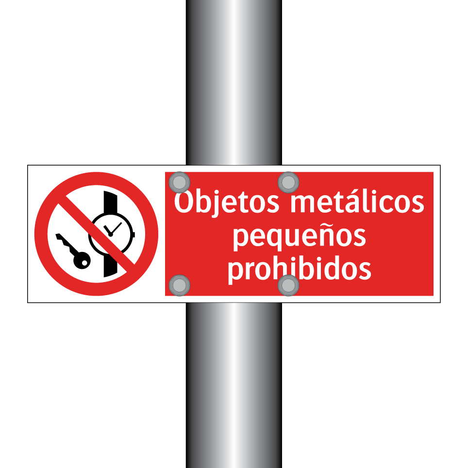 Objetos metálicos pequeños prohibidos