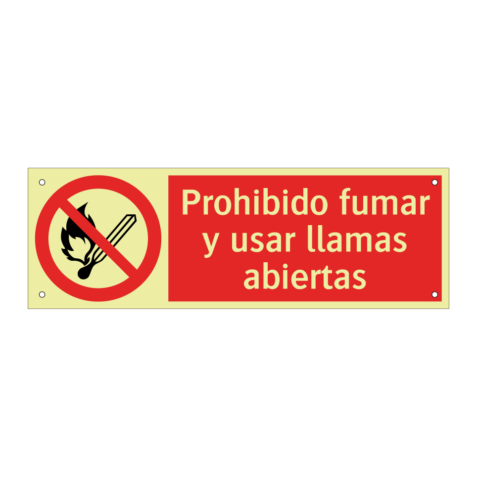 Prohibido fumar y usar llamas abiertas