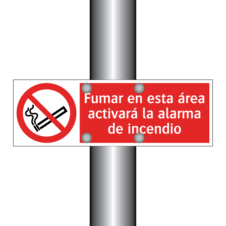 Fumar en esta área activará la alarma de incendio