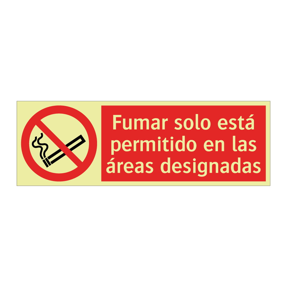Fumar solo está permitido en las áreas designadas