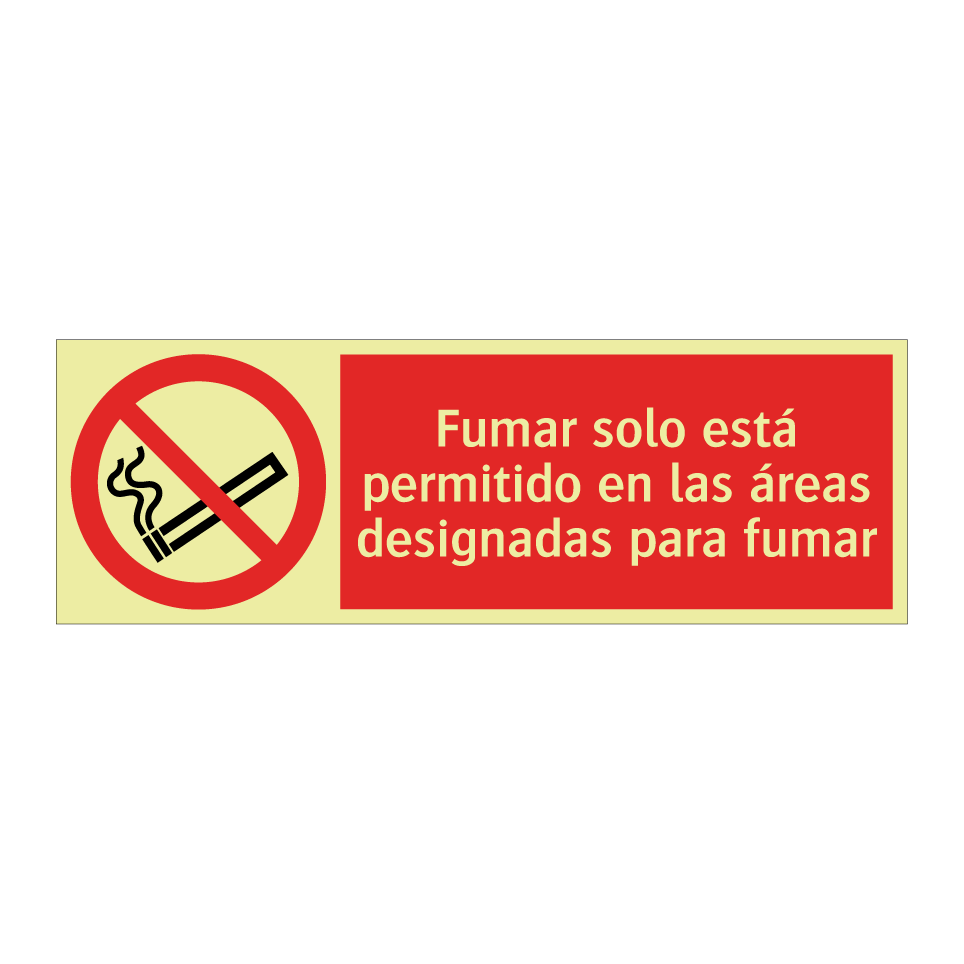 Fumar solo está permitido en las áreas designadas para fumar