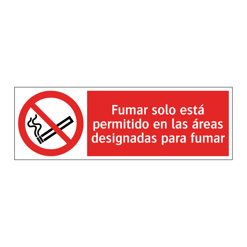 Fumar solo está permitido en las áreas designadas para fumar