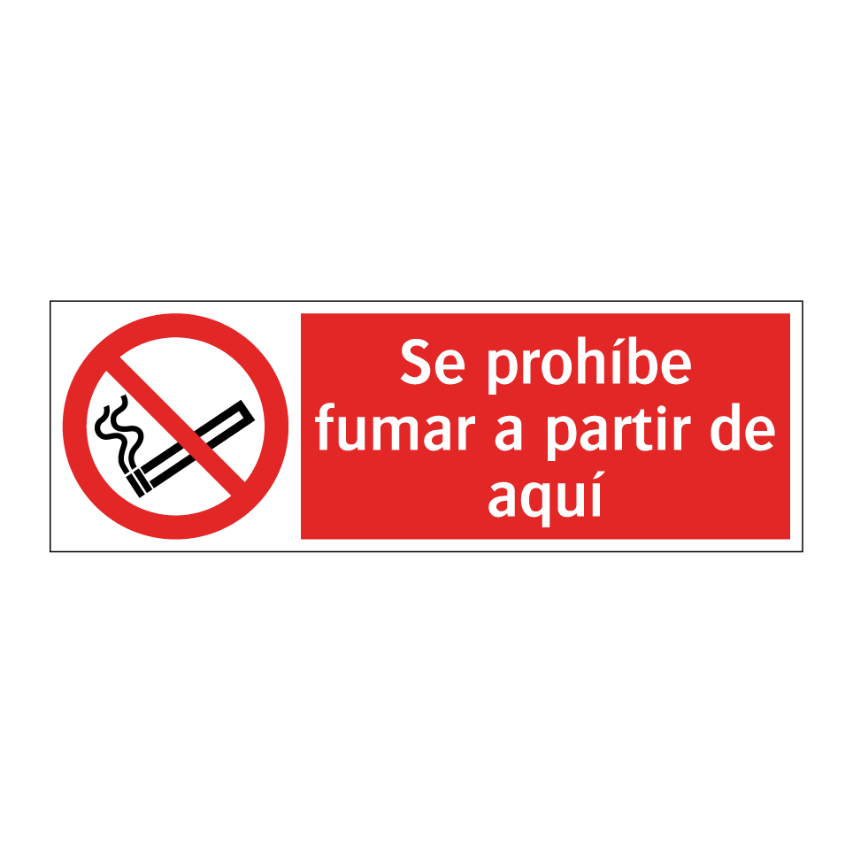 Se prohíbe fumar a partir de aquí