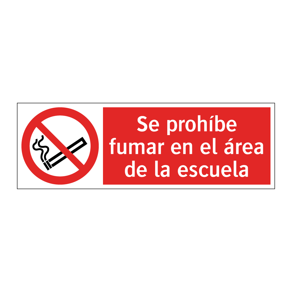 Se prohíbe fumar en el área de la escuela