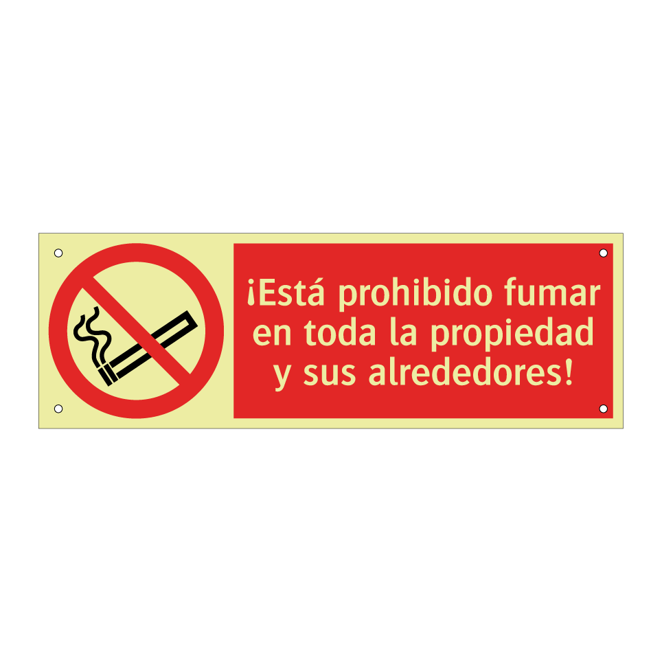 ¡Está prohibido fumar en toda la propiedad y sus alrededores!
