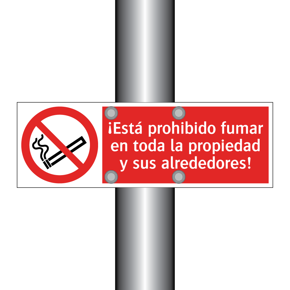 ¡Está prohibido fumar en toda la propiedad y sus alrededores!