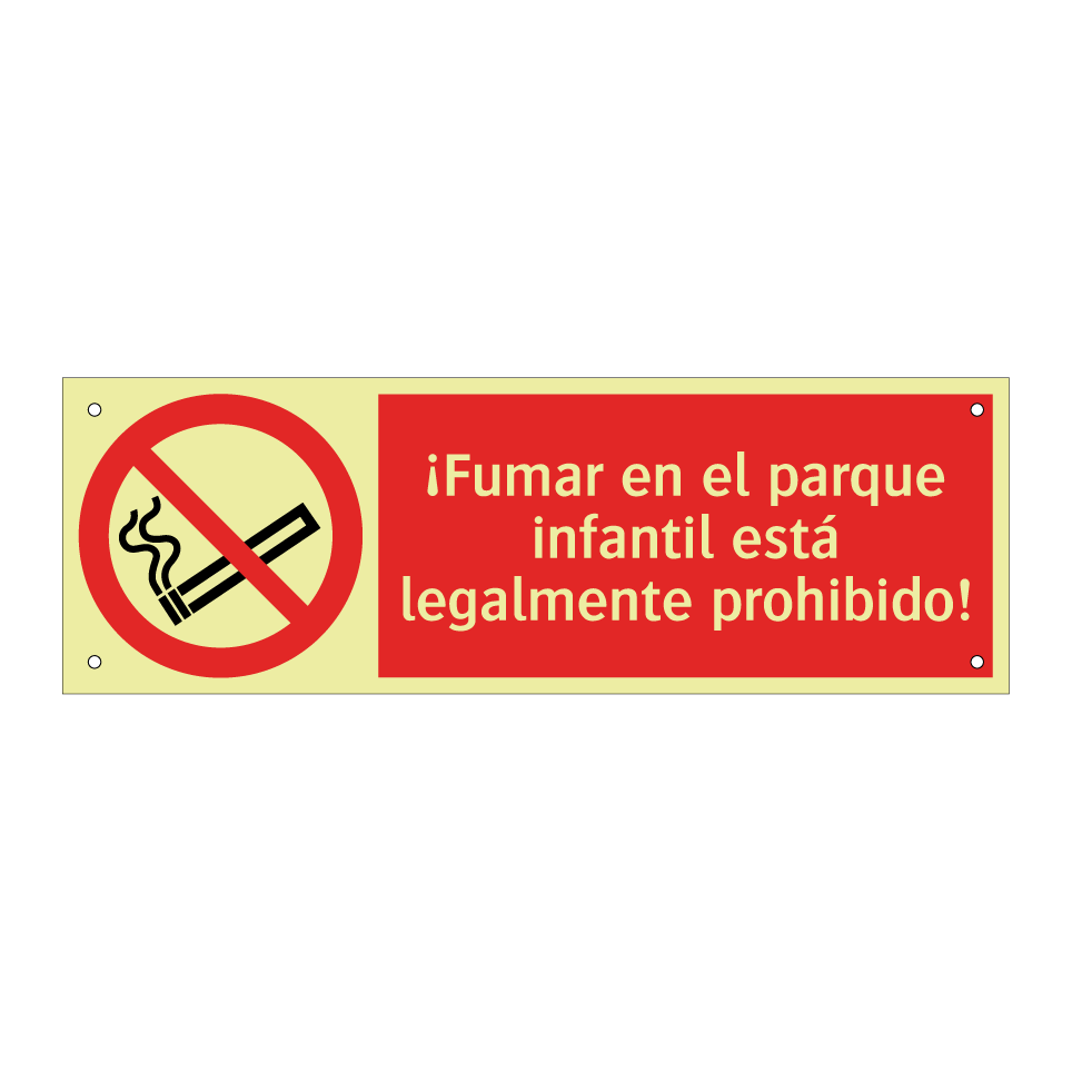 ¡Fumar en el parque infantil está legalmente prohibido!
