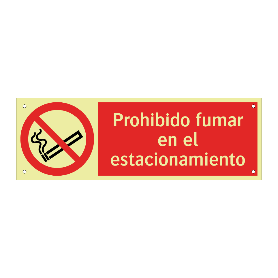 Prohibido fumar en el estacionamiento