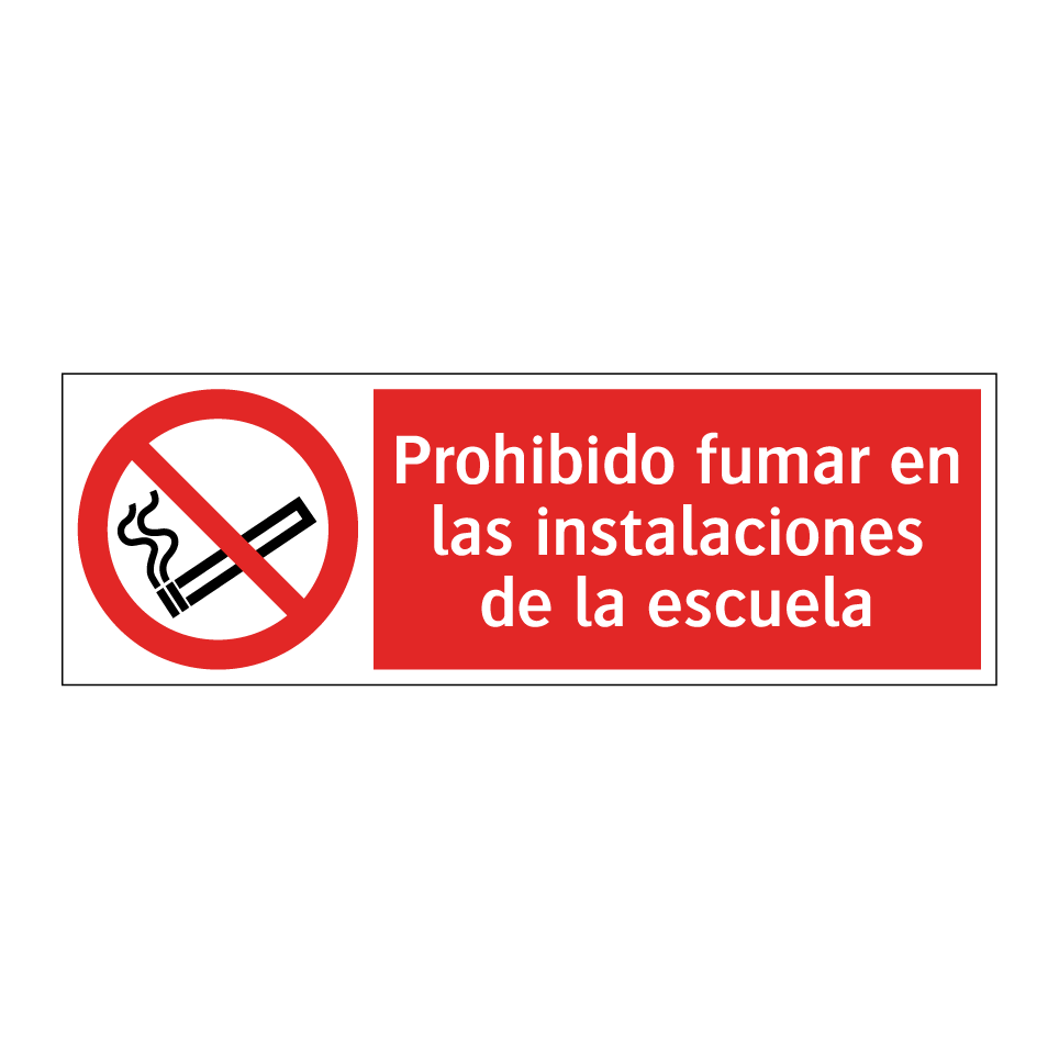 Prohibido fumar en las instalaciones de la escuela