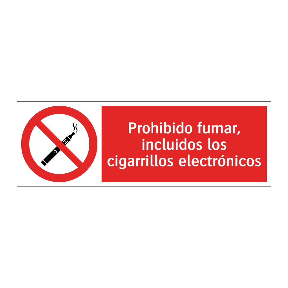 Prohibido fumar, incluidos los cigarrillos electrónicos