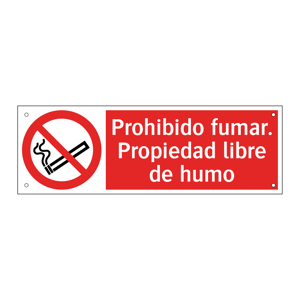 Prohibido fumar. Propiedad libre de humo