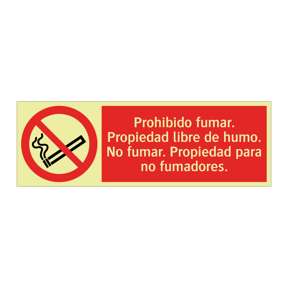 Prohibido fumar. Propiedad libre de humo. No fumar. Propiedad para no fumadores.