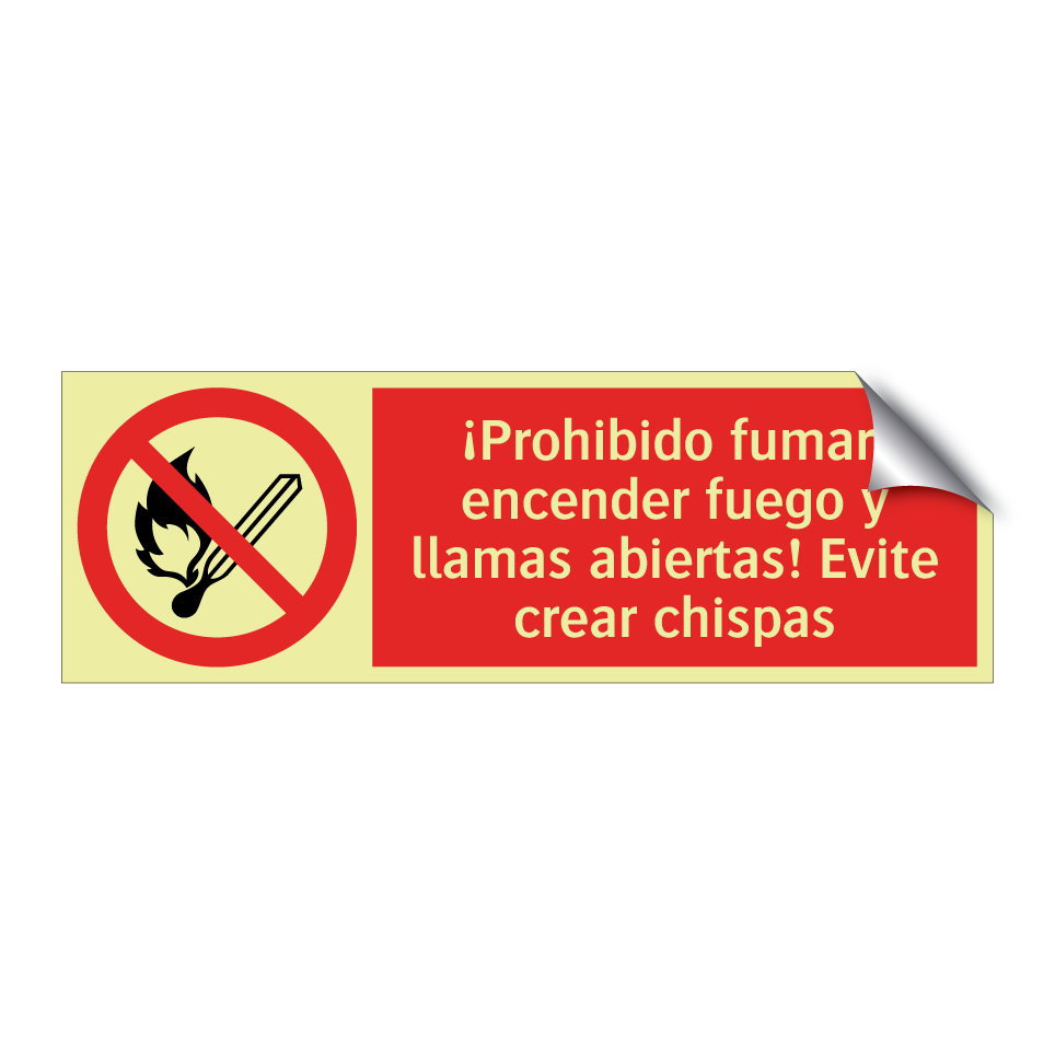 ¡Prohibido fumar, encender fuego y llamas abiertas! Evite crear chispas