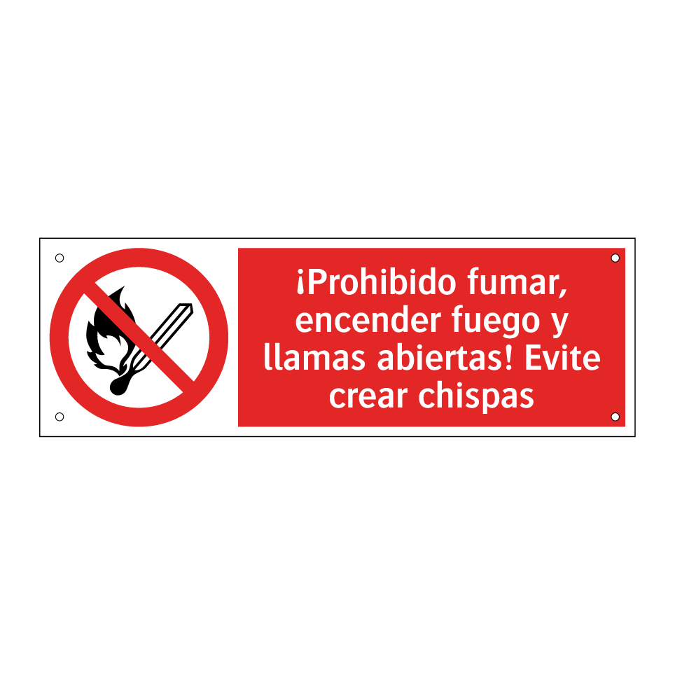 ¡Prohibido fumar, encender fuego y llamas abiertas! Evite crear chispas